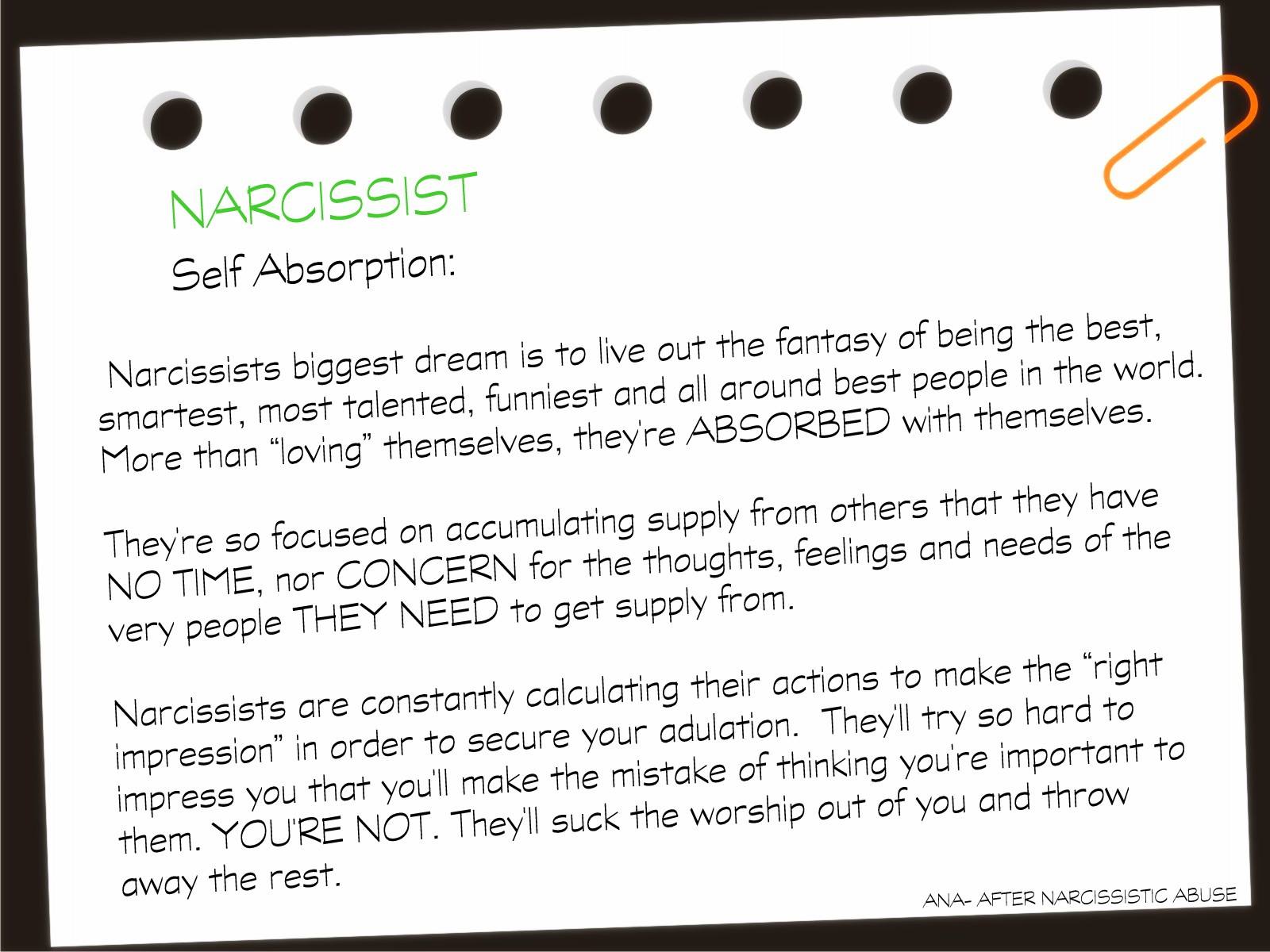 What is a narcissistic person?